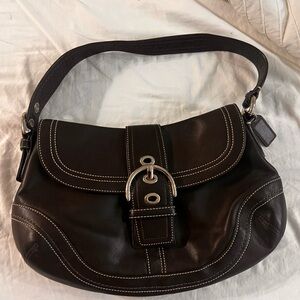 COACH SoHo F15204 Dark Chocolate Brown Leather Shoulder Bag